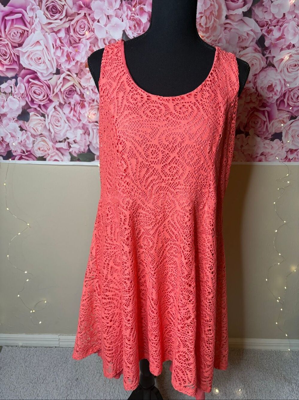APT 9 Women's Coral Lace Sleeveless Fit & Flare A-Line Dress Size XL-190